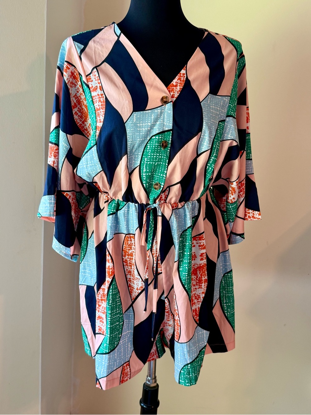 Womens One-Piece Romper Multi Colored Size L